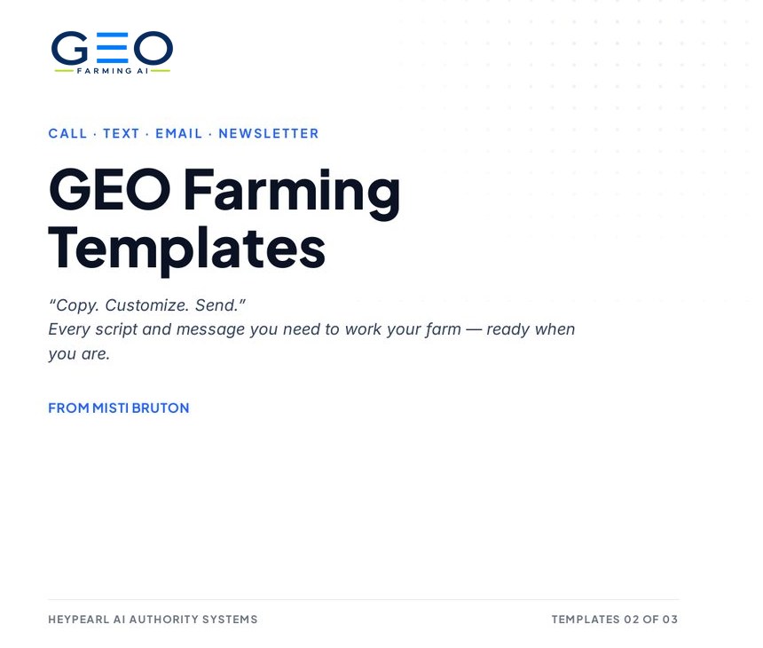 GEO Farming Templates